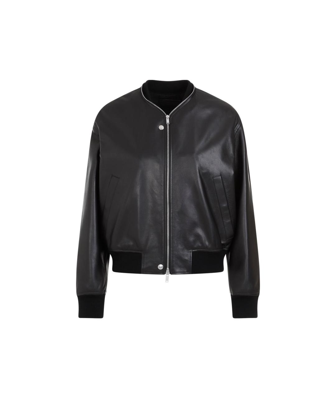 JIL SANDER Черная кожаная куртка, фото 1