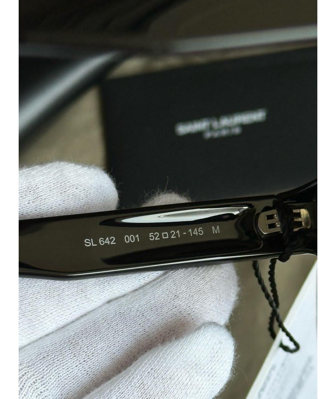 SAINT LAURENT Черные пластиковые солнцезащитные очки, фото 6