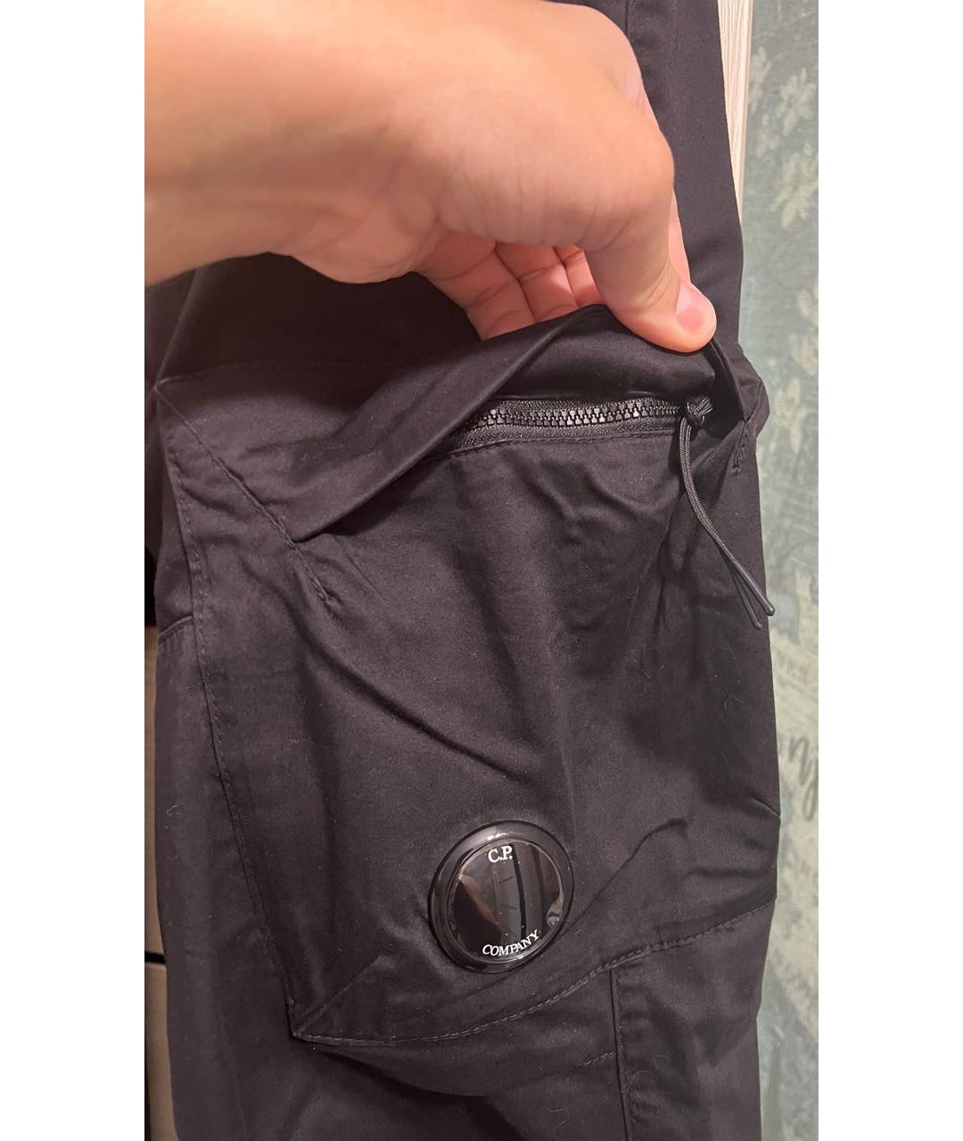 CP COMPANY Черные хлопко-эластановые повседневные брюки, фото 5