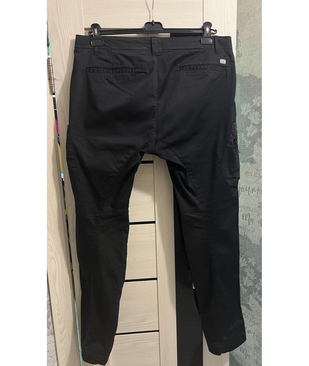 CP COMPANY Черные хлопко-эластановые повседневные брюки, фото 2