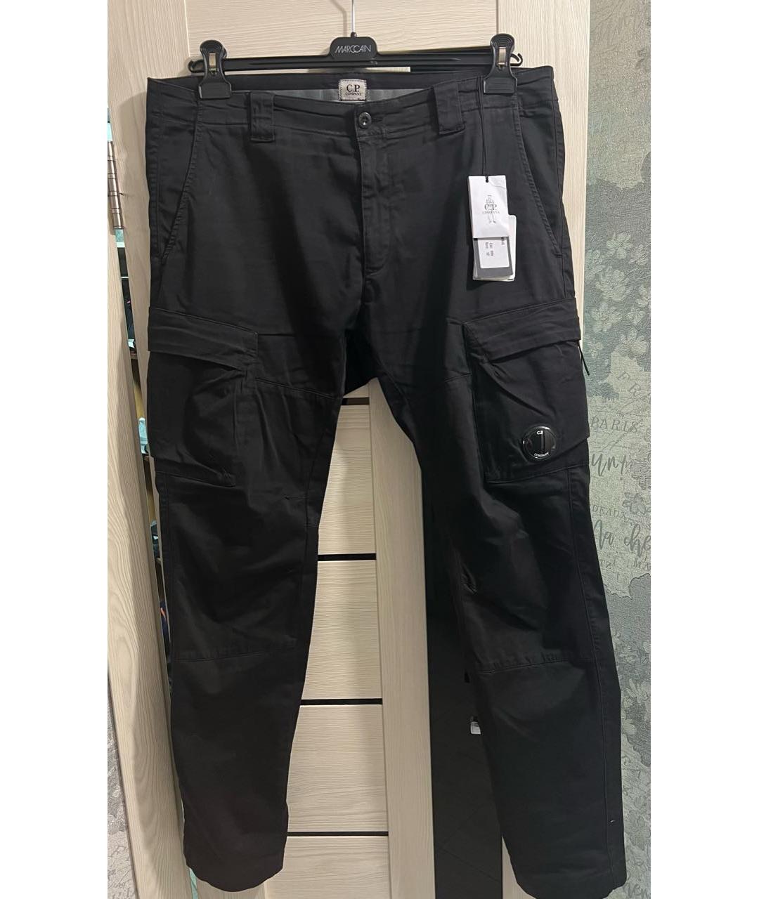 CP COMPANY Черные хлопко-эластановые повседневные брюки, фото 9