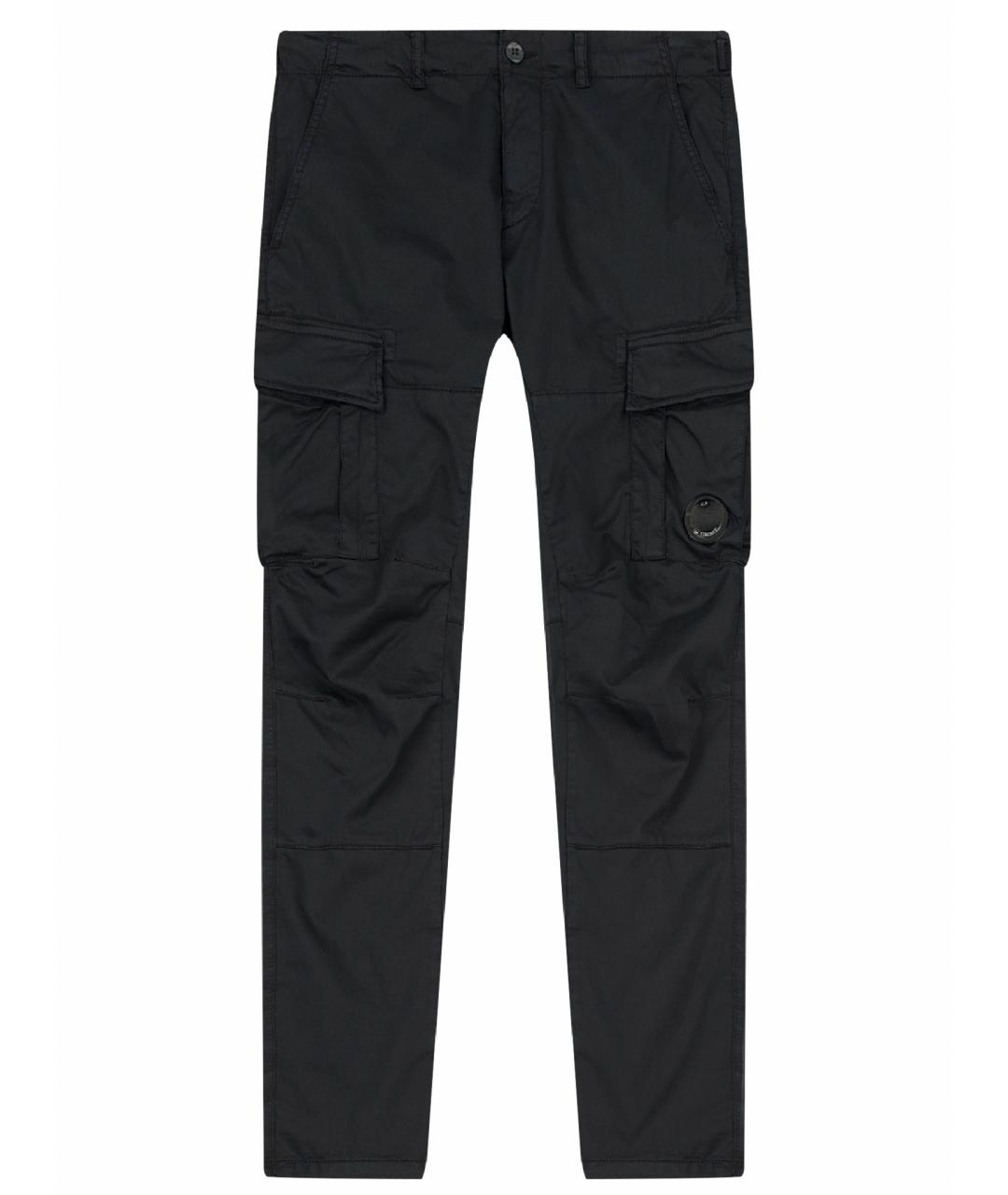 CP COMPANY Черные хлопко-эластановые повседневные брюки, фото 1