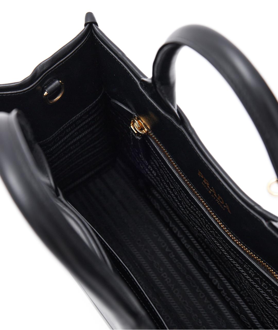 PRADA Черная кожаная сумка тоут, фото 5