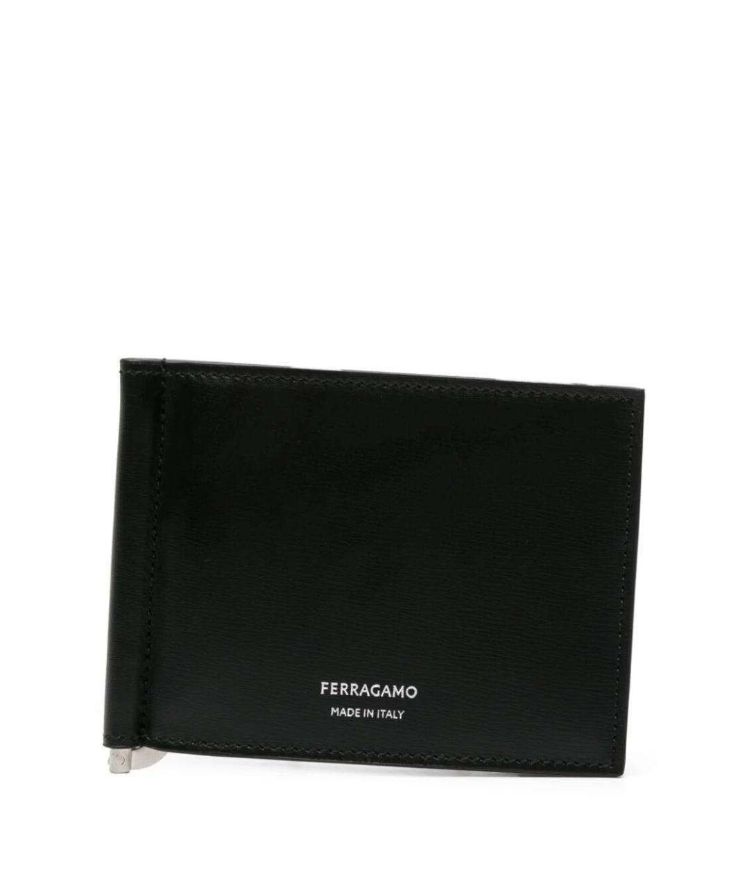 FERRAGAMO Черный кожаный кардхолдер, фото 4