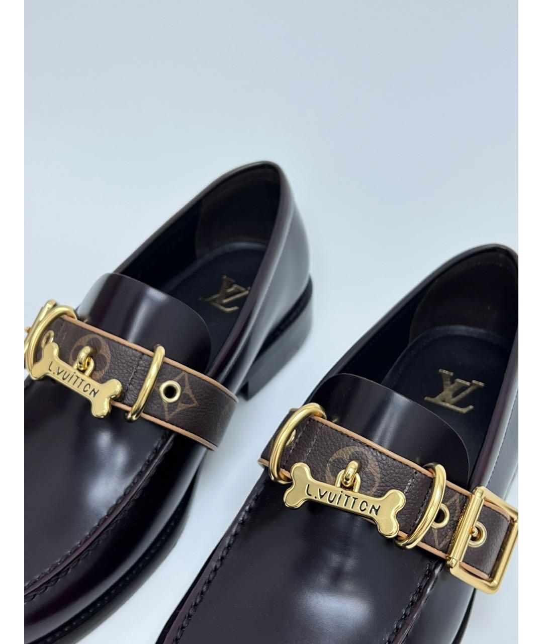 LOUIS VUITTON Черные кожаные лоферы, фото 5