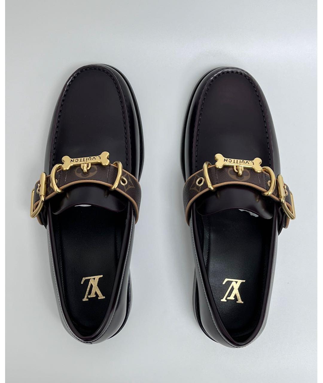 LOUIS VUITTON Черные кожаные лоферы, фото 3
