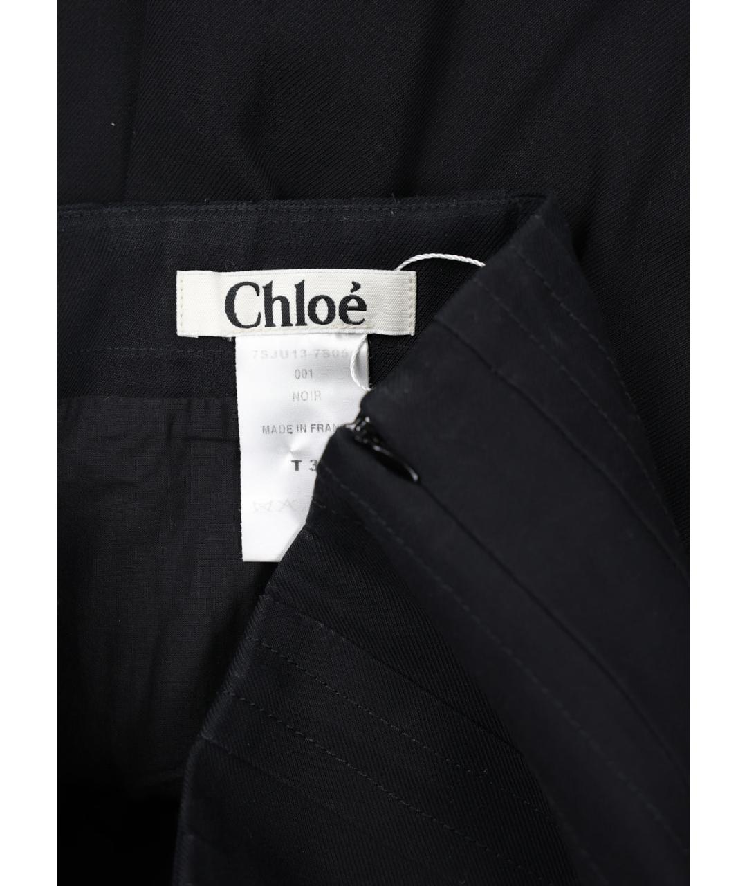 CHLOE Черная хлопковая юбка мини, фото 3