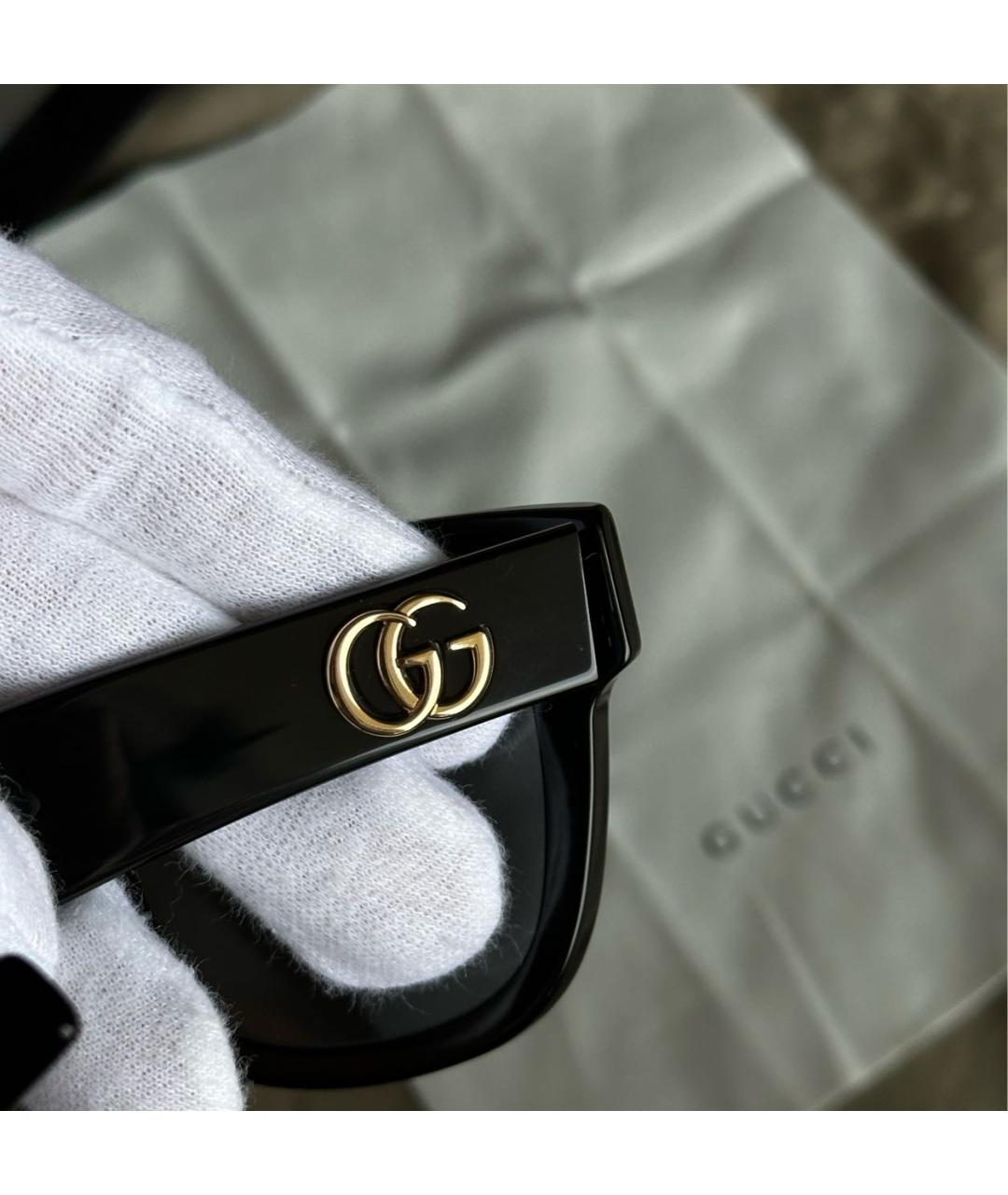 GUCCI Черные пластиковые солнцезащитные очки, фото 4