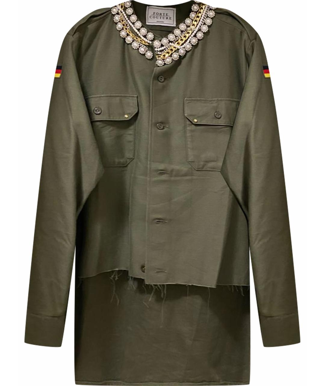 FORTE COUTURE Хаки хлопковая рубашка, фото 1