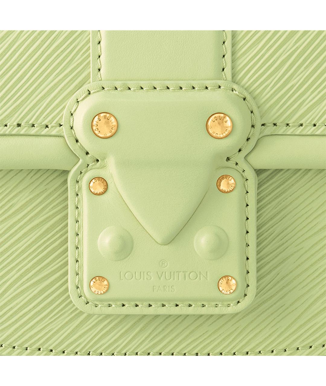 LOUIS VUITTON Зеленая кожаная сумка с короткими ручками, фото 5