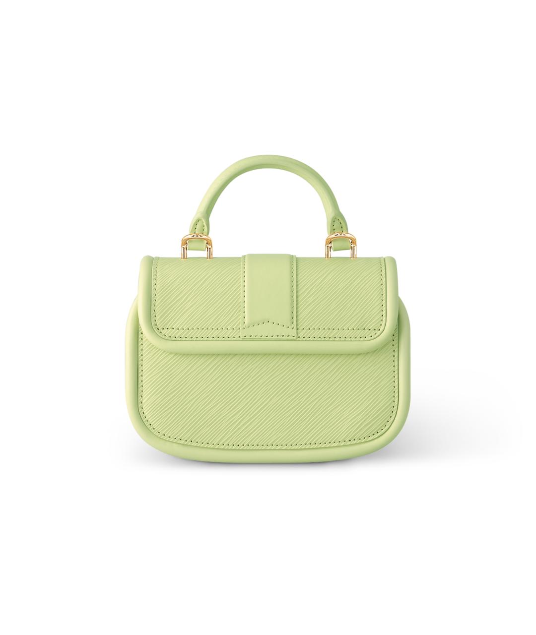LOUIS VUITTON Зеленая кожаная сумка с короткими ручками, фото 3