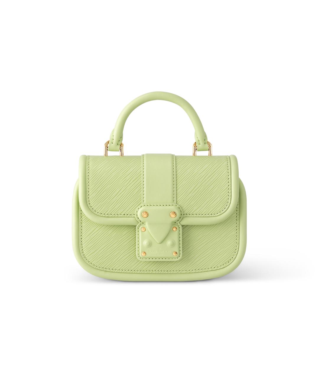 LOUIS VUITTON Зеленая кожаная сумка с короткими ручками, фото 1