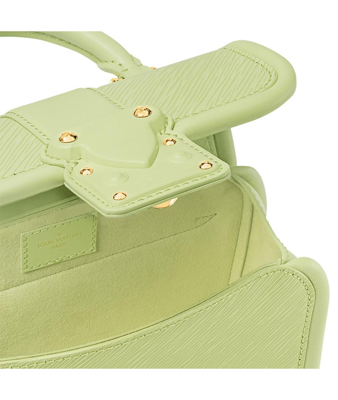 LOUIS VUITTON Зеленая кожаная сумка с короткими ручками, фото 6