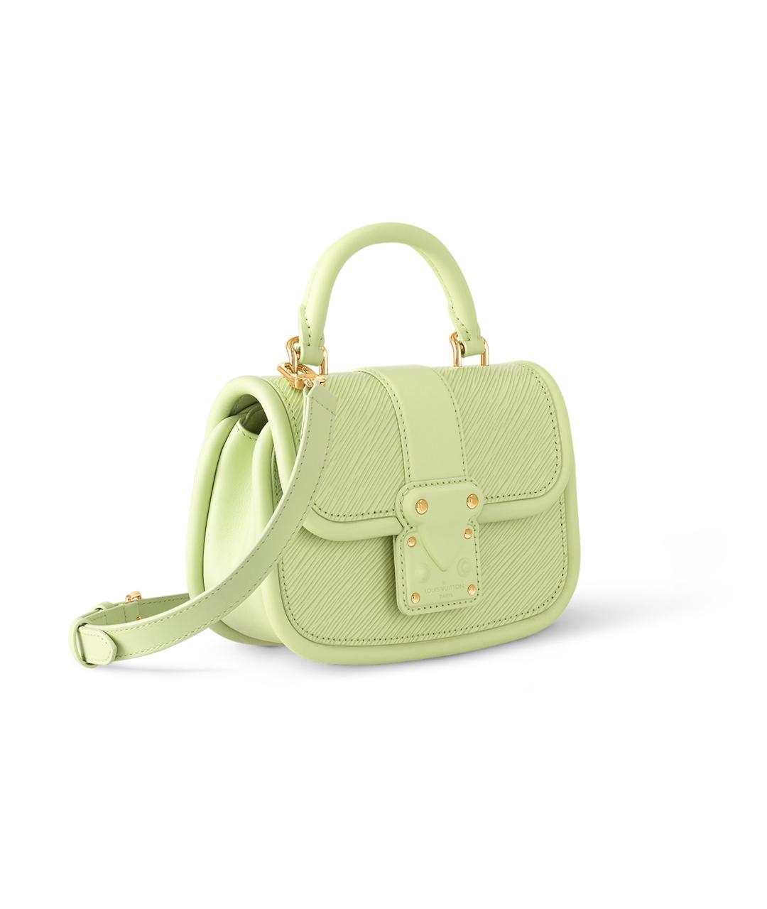 LOUIS VUITTON Зеленая кожаная сумка с короткими ручками, фото 2