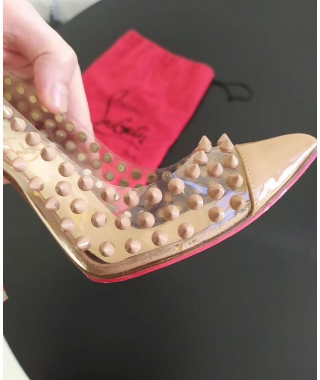 CHRISTIAN LOUBOUTIN Бежевые туфли из лакированной кожи, фото 6