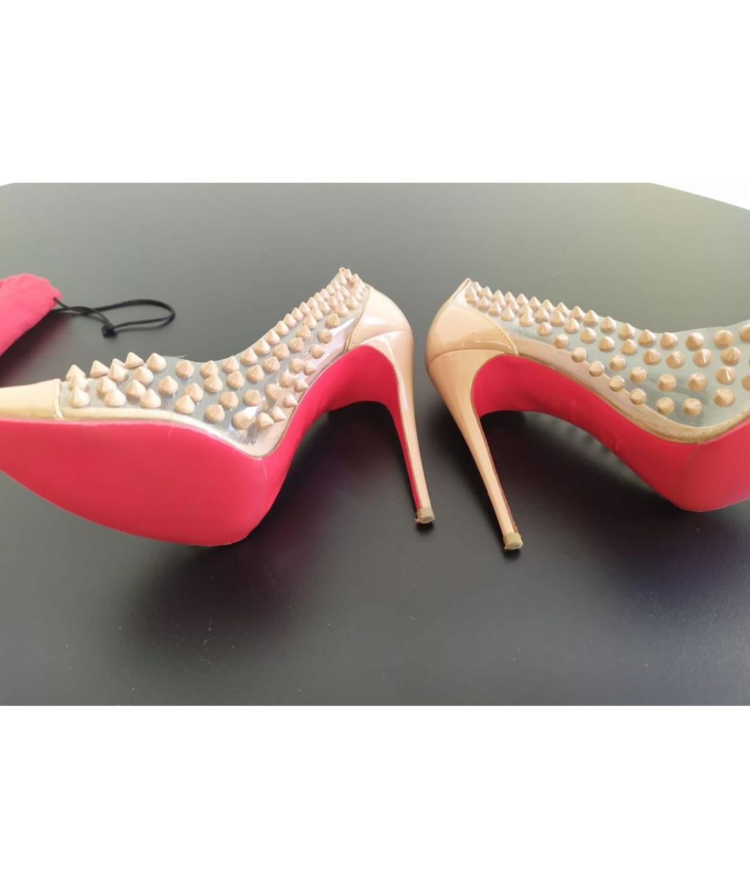 CHRISTIAN LOUBOUTIN Бежевые туфли из лакированной кожи, фото 3