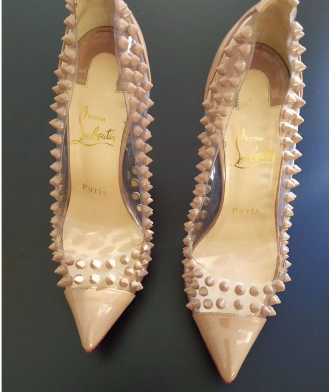 CHRISTIAN LOUBOUTIN Бежевые туфли из лакированной кожи, фото 2