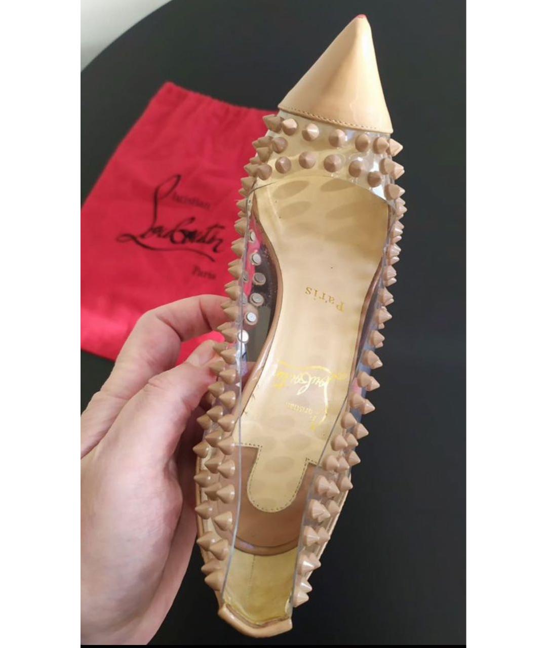 CHRISTIAN LOUBOUTIN Бежевые туфли из лакированной кожи, фото 7