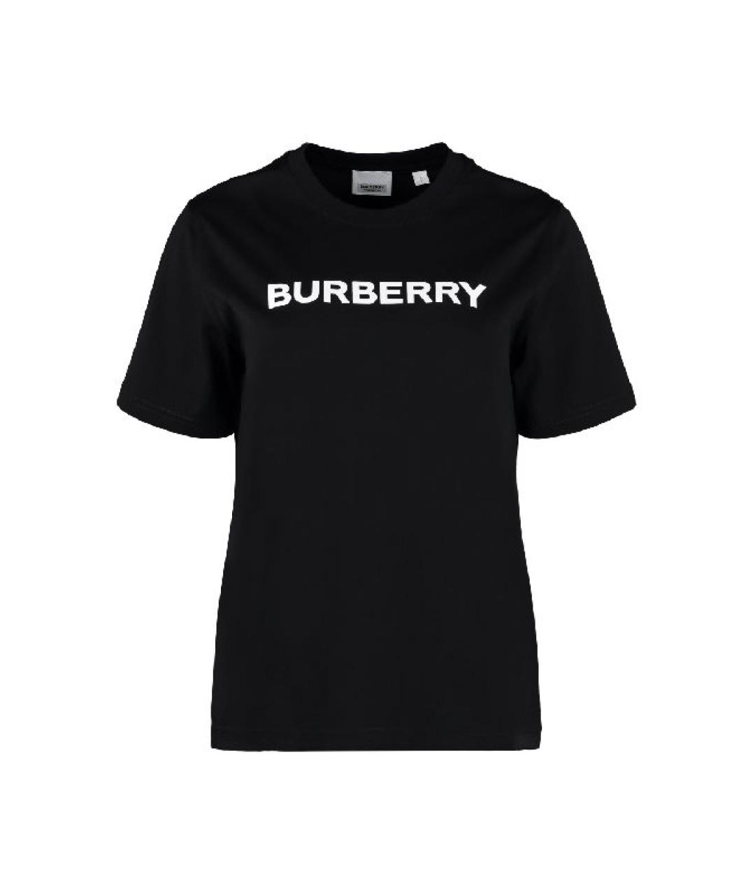 BURBERRY Черная хлопковая футболка, фото 1
