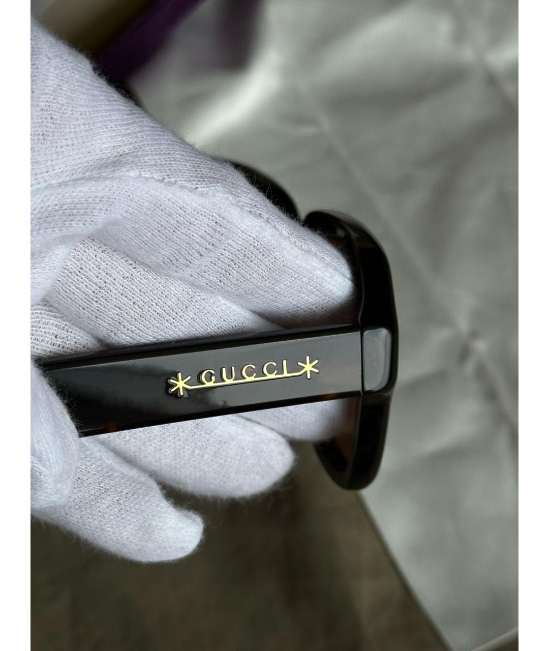 GUCCI Коричневые пластиковые солнцезащитные очки, фото 5