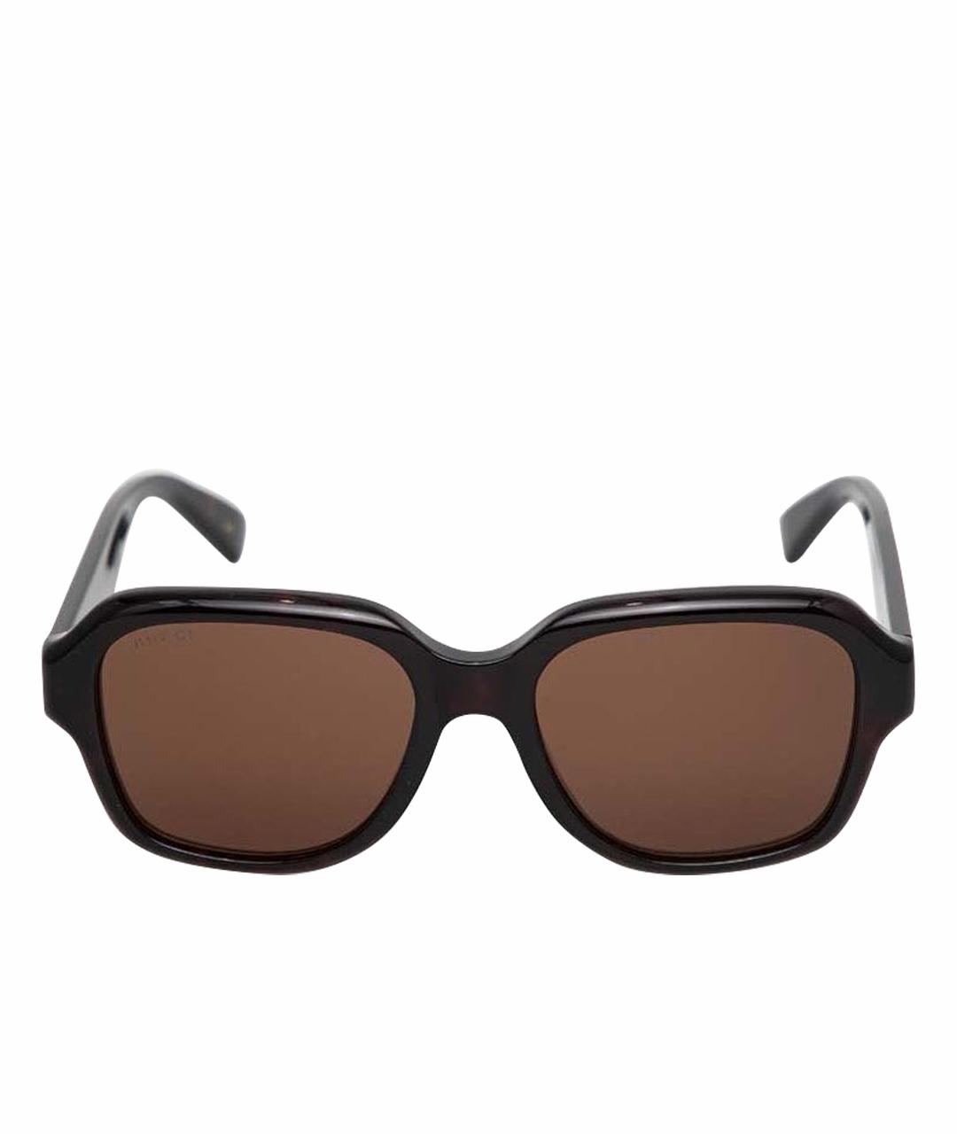 GUCCI Коричневые пластиковые солнцезащитные очки, фото 1