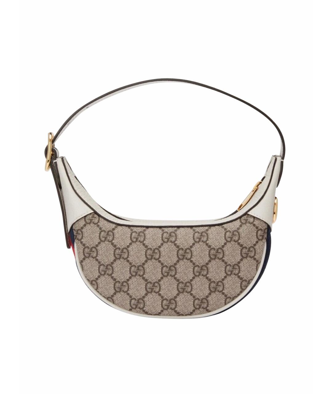 GUCCI Белая кожаная сумка с короткими ручками, фото 1