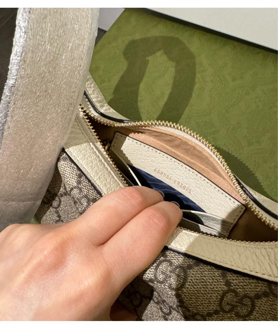 GUCCI Белая кожаная сумка с короткими ручками, фото 6