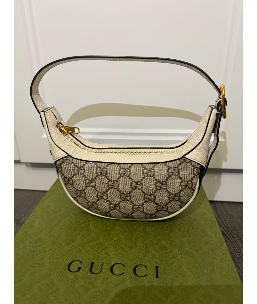 GUCCI Белая кожаная сумка с короткими ручками, фото 3