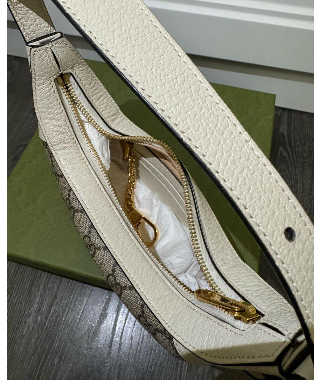 GUCCI Белая кожаная сумка с короткими ручками, фото 7