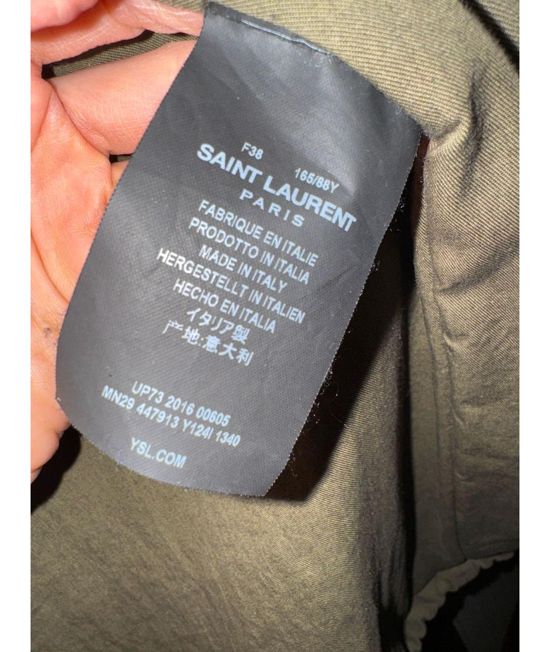 SAINT LAURENT Хаки хлопковая парка, фото 3