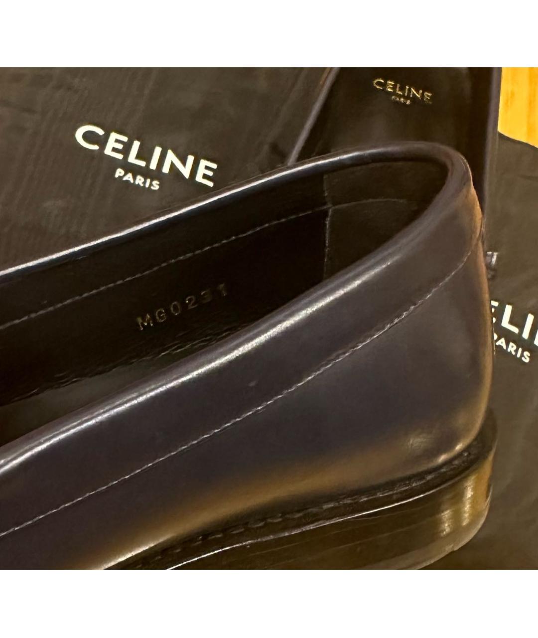 CELINE Темно-синие кожаные лоферы, фото 4