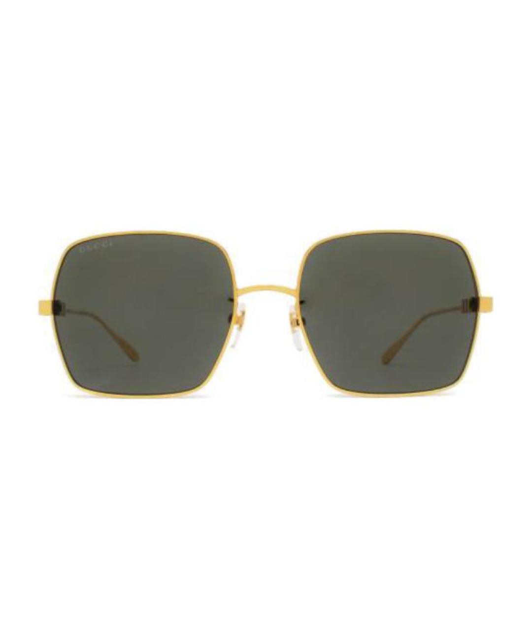 GUCCI Золотые металлические солнцезащитные очки, фото 2