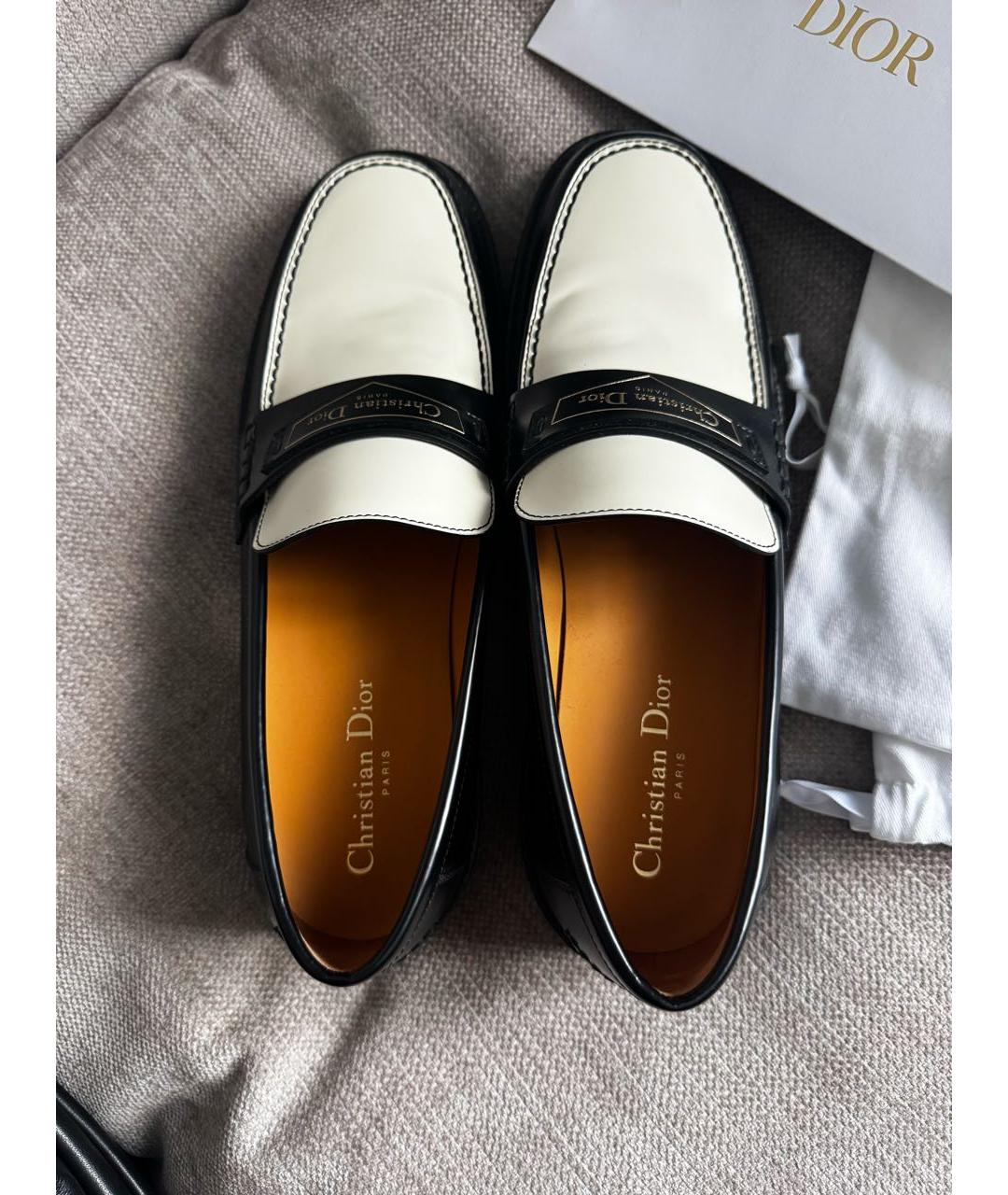 CHRISTIAN DIOR Черные кожаные лоферы, фото 3