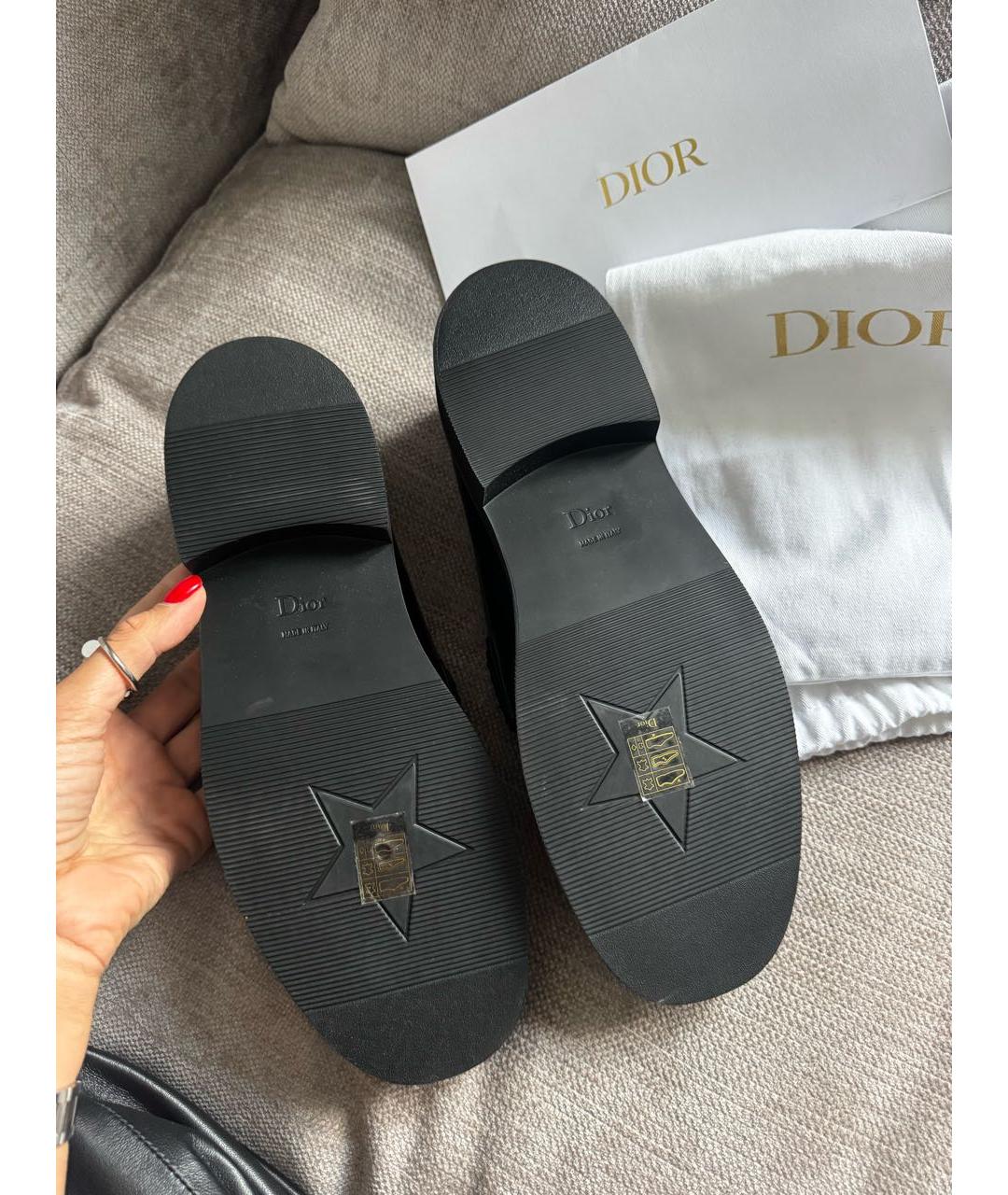 CHRISTIAN DIOR Черные кожаные лоферы, фото 5
