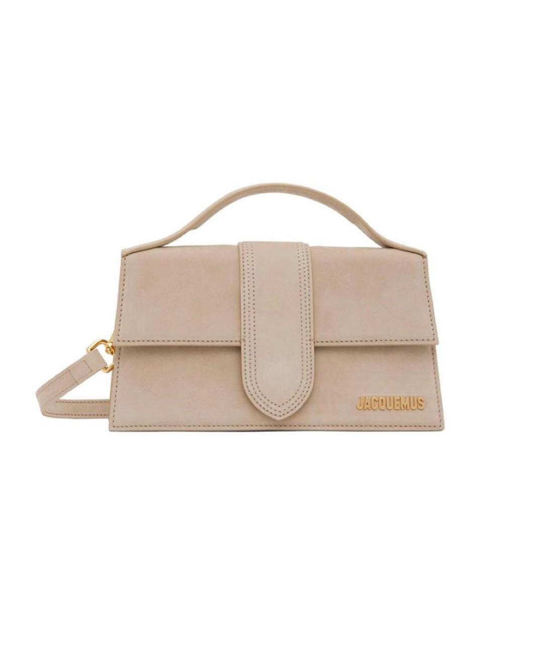 JACQUEMUS Бежевая замшевая сумка через плечо, фото 1