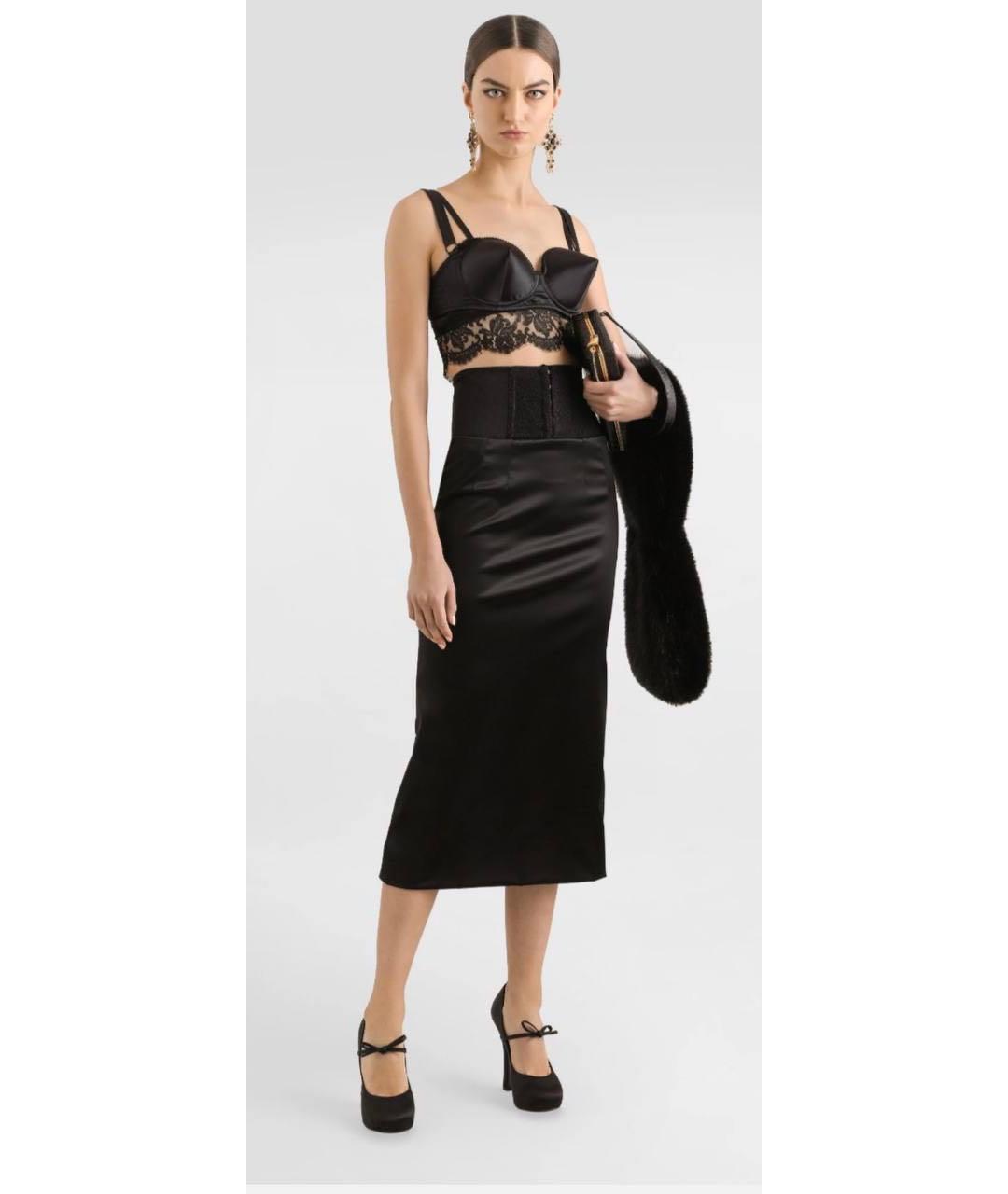 DOLCE&GABBANA Черная юбка миди, фото 3