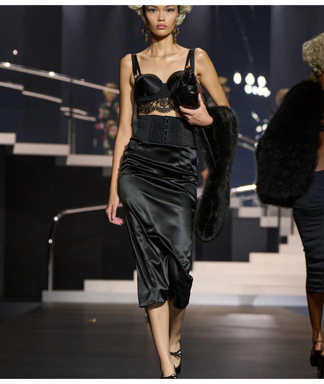 DOLCE&GABBANA Черная юбка миди, фото 4