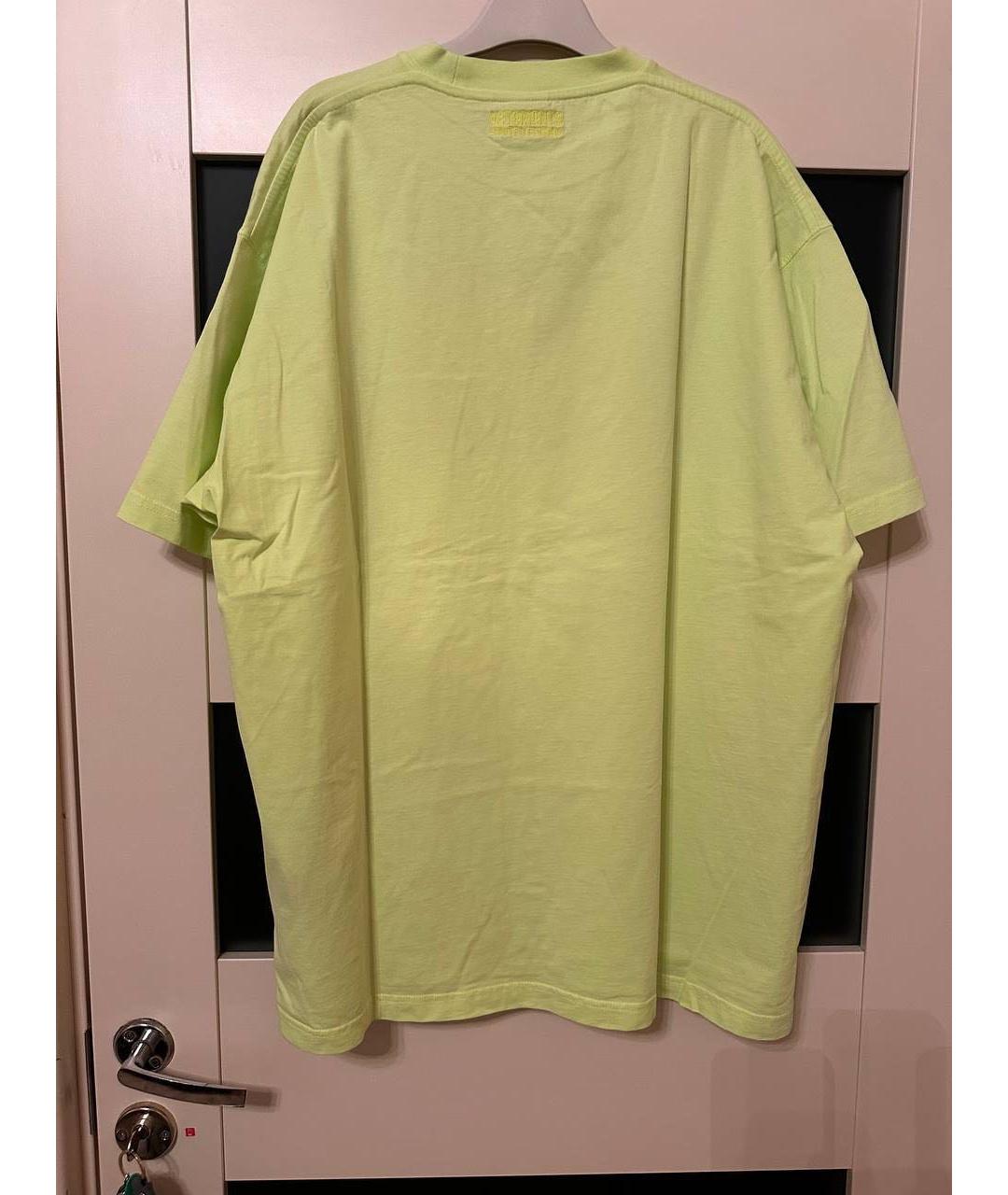 VETEMENTS Салатовая хлопковая футболка, фото 2