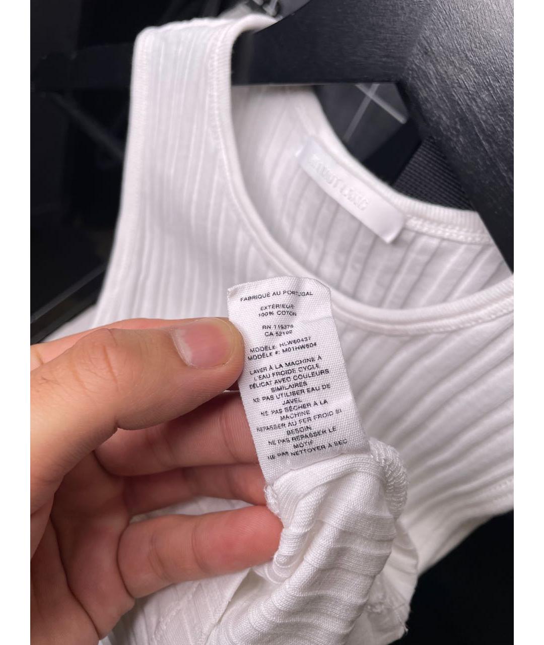 HELMUT LANG Белая хлопковая майка, фото 8