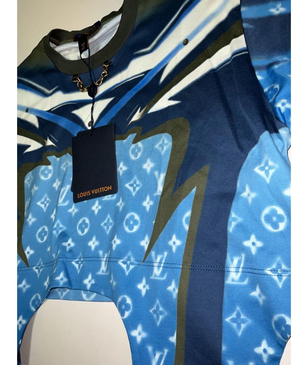 LOUIS VUITTON Синяя хлопковая футболка, фото 3