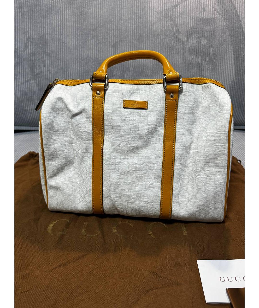 GUCCI Белая кожаная сумка с короткими ручками, фото 4