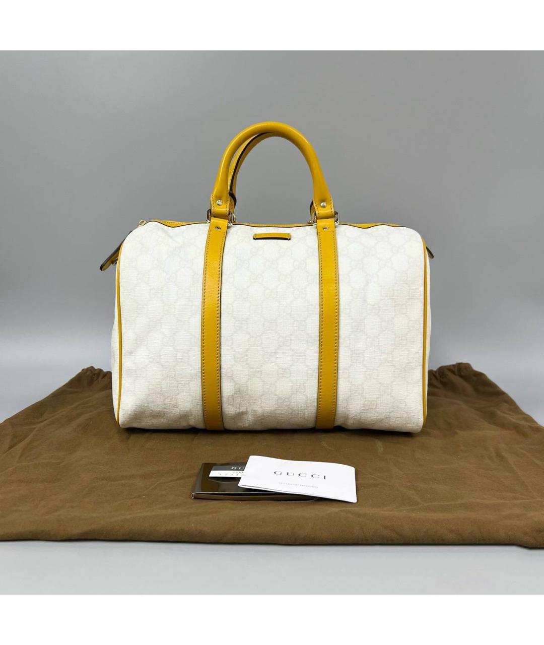 GUCCI Белая кожаная сумка с короткими ручками, фото 5