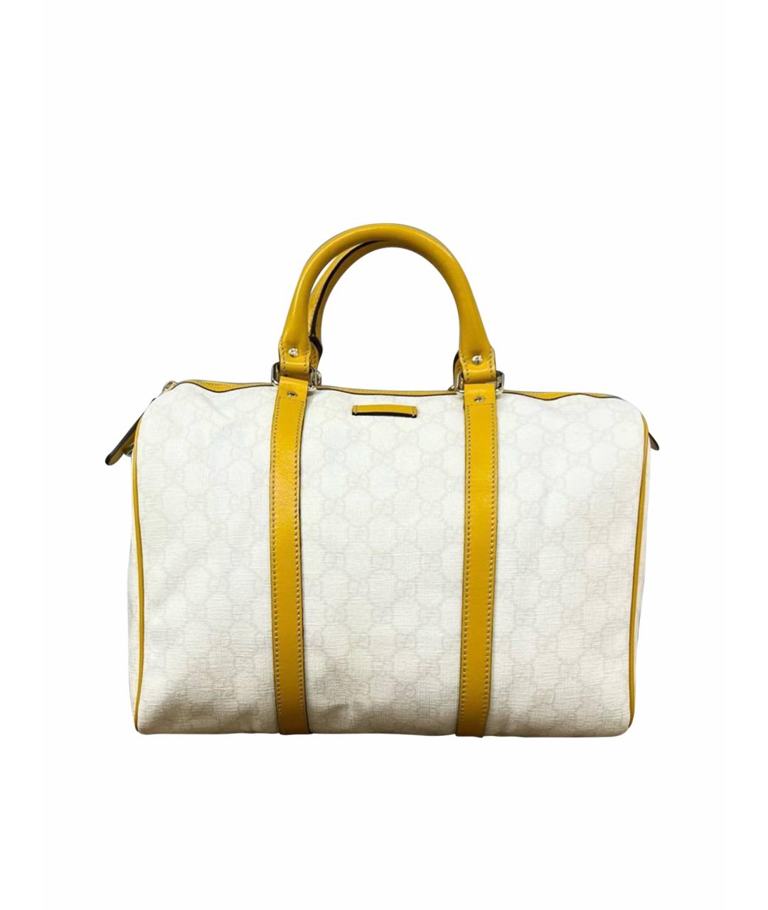 GUCCI Белая кожаная сумка с короткими ручками, фото 1