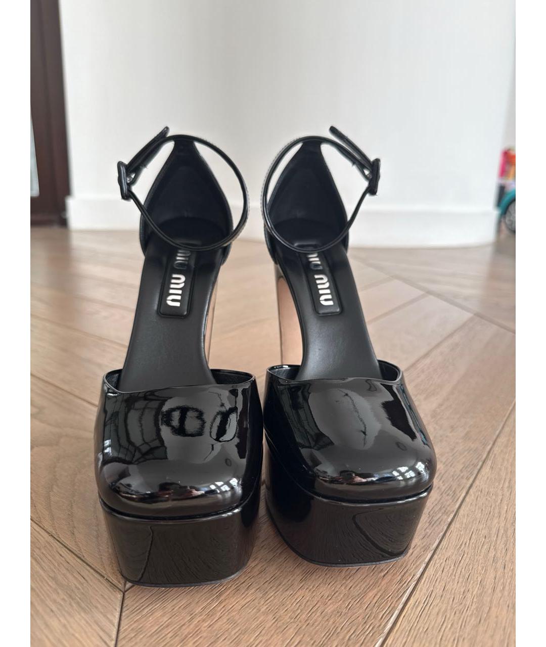 MIU MIU Черные туфли из лакированной кожи, фото 2