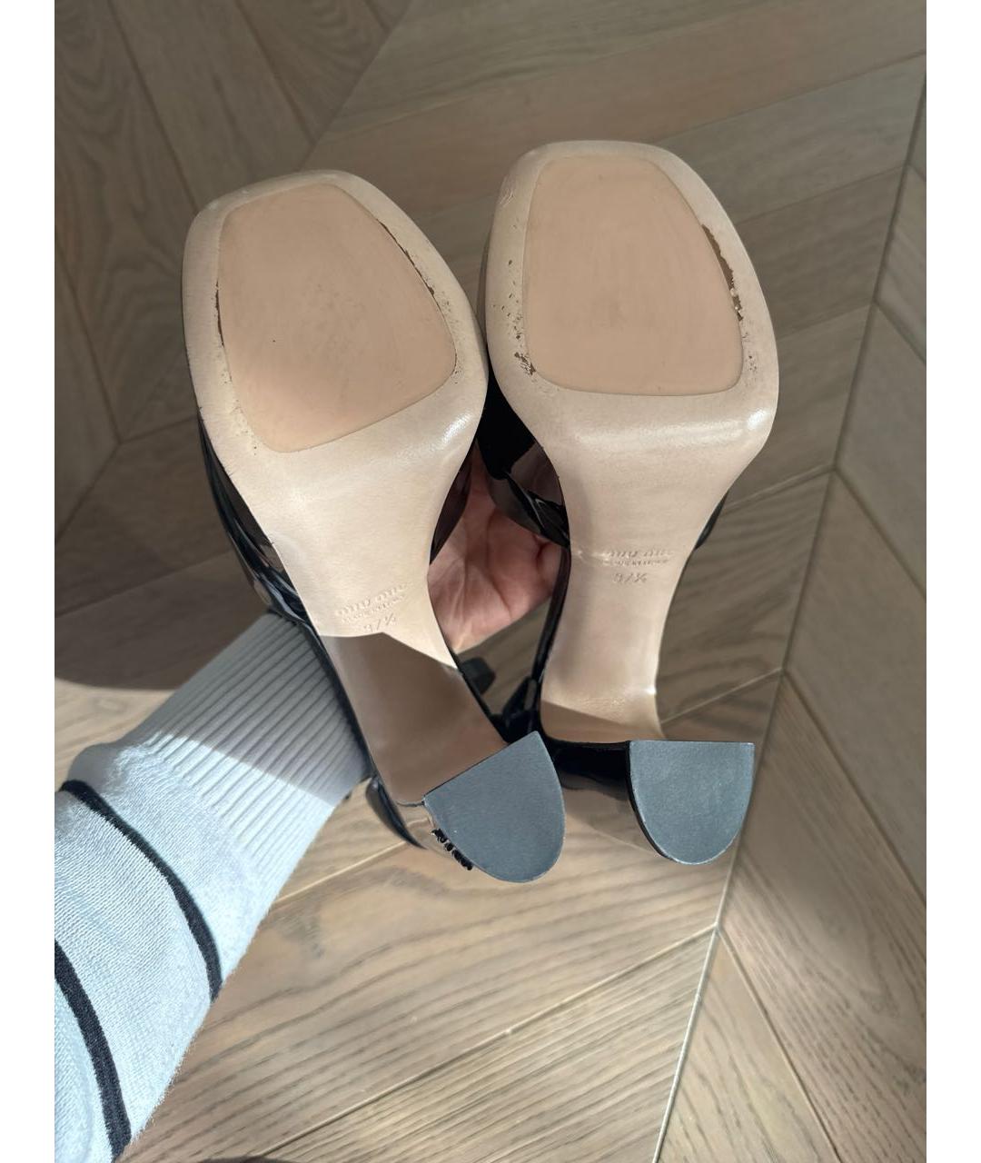 MIU MIU Черные туфли из лакированной кожи, фото 6