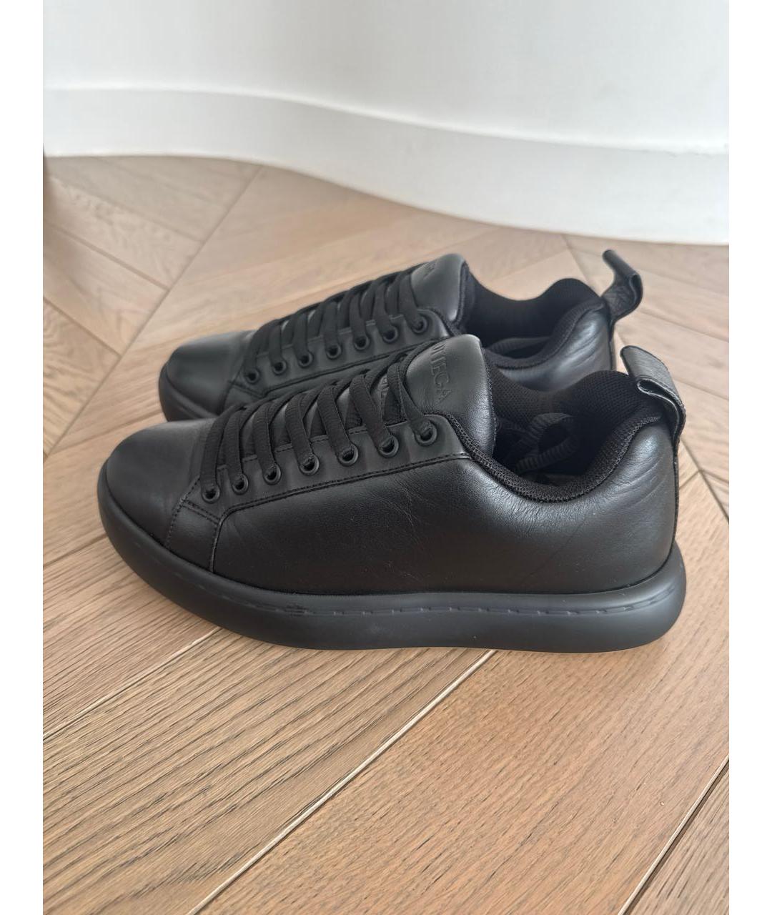 BOTTEGA VENETA Черные кожаные низкие кроссовки / кеды, фото 6