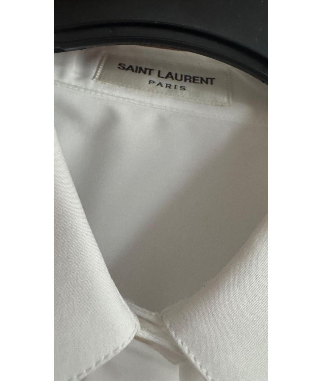 SAINT LAURENT Белая хлопковая рубашка, фото 5