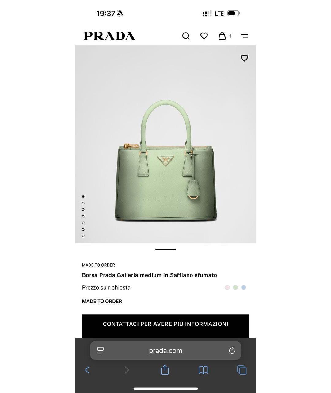 PRADA Мульти кожаная сумка с короткими ручками, фото 7