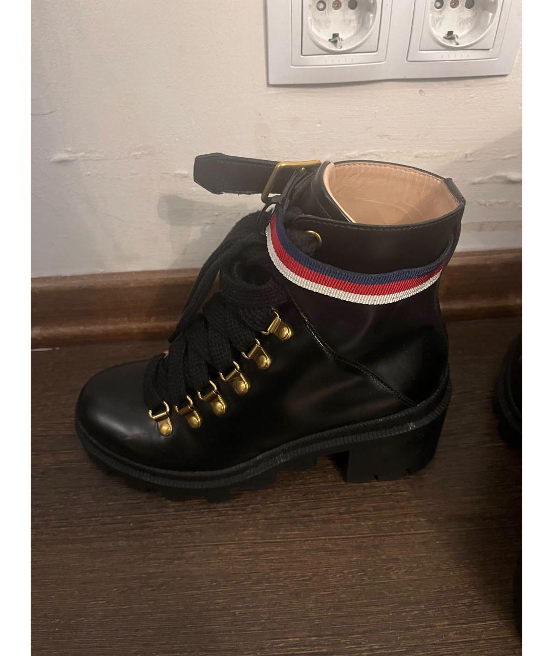 GUCCI Черные кожаные ботильоны, фото 2