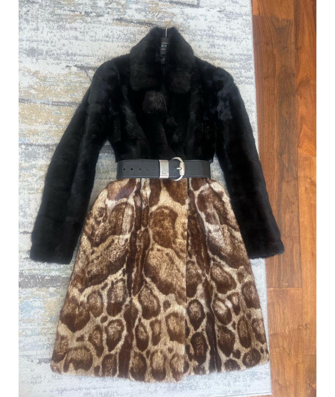GUCCI Черная меховая шуба, фото 7